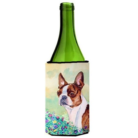 Carolines Treasures Carolines Treasures 7222LITERK Red And White Boston Terrier Wine bottle sleeve Hugger 7222LITERK